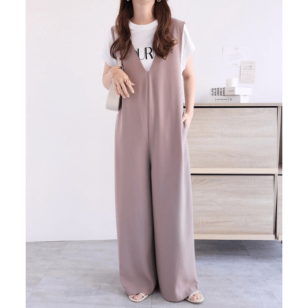 後背結帶設計柔滑吊帶褲_灰