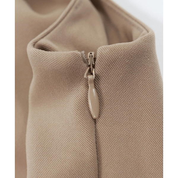 後背結帶設計柔滑吊帶褲_摩卡