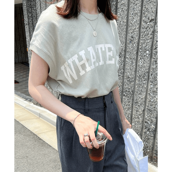 天竺棉圓弧下擺設計上衣_淡綠