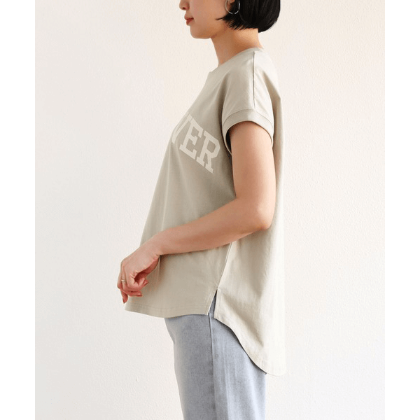 天竺棉圓弧下擺設計上衣_淡綠