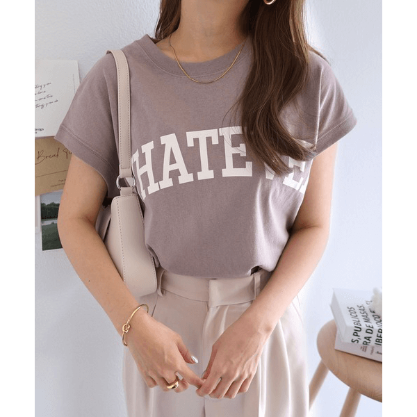 天竺棉圓弧下擺設計上衣_深褐色