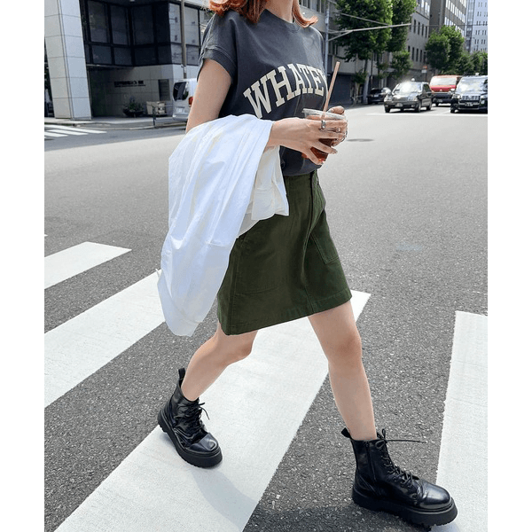 天竺棉圓弧下擺設計上衣_岩灰