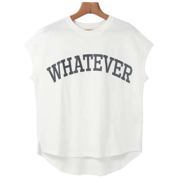 天竺棉圓弧下擺設計上衣_米白