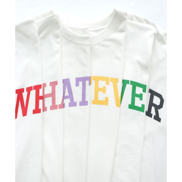 天竺棉圓弧下擺設計上衣_白底粉字