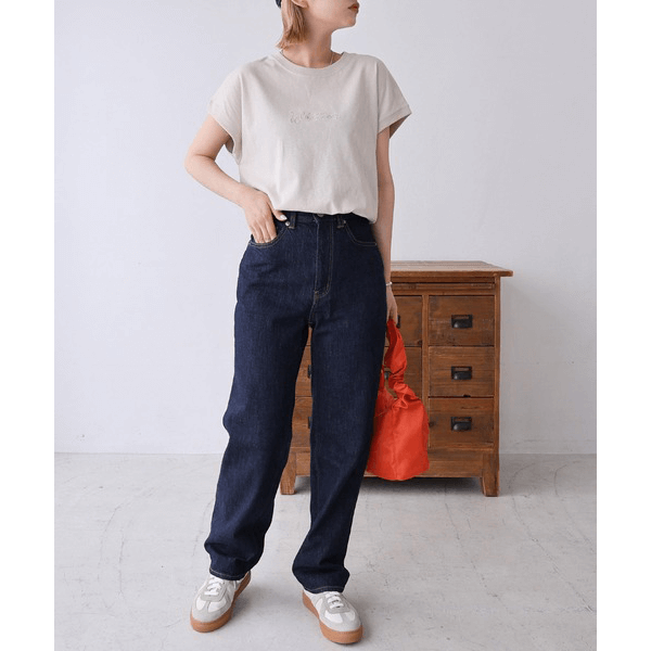 天竺棉 Whatever Logo 刺繍T_淺褐色