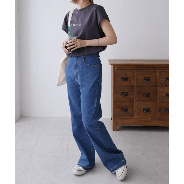 天竺棉 Whatever Logo 刺繍T_深灰