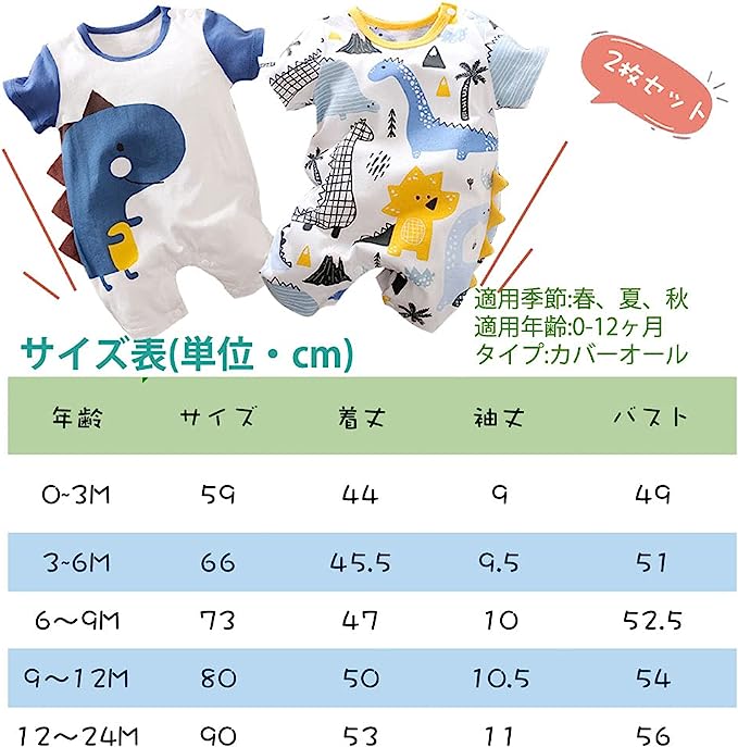 miniGray 嬰兒衣服(兩套組)_2 件恐龍