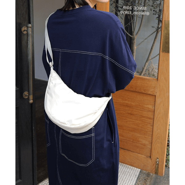 跳色縫線設oversize長袖洋裝_海軍藍