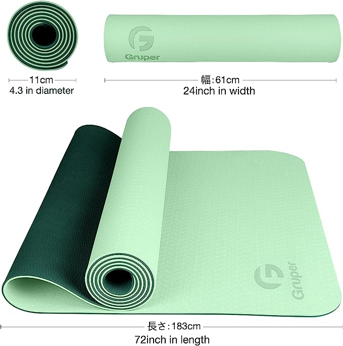 Gruper 瑜伽墊_淺綠+深綠