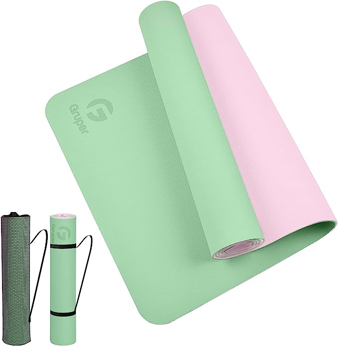 Gruper 瑜伽墊_淺綠+粉