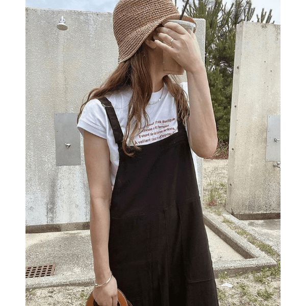 字母刺繡 法式袖 短T(白X紅)