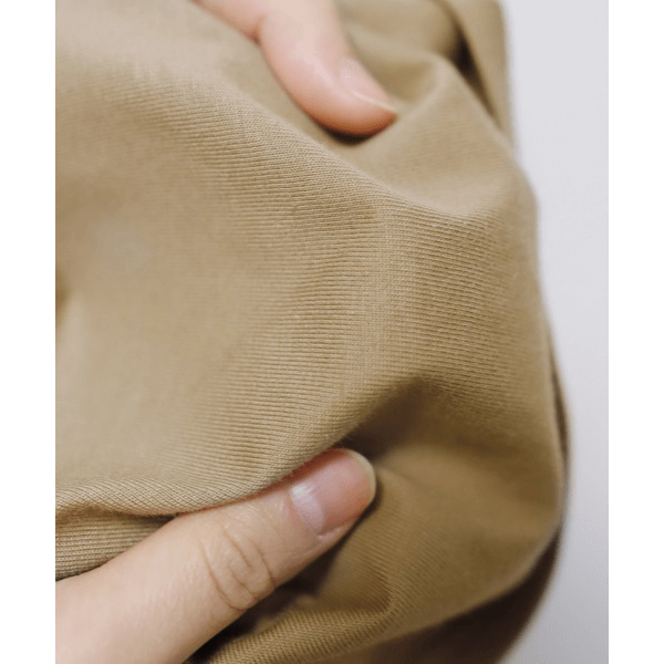 字母刺繡 法式袖 短T(褐X黑)