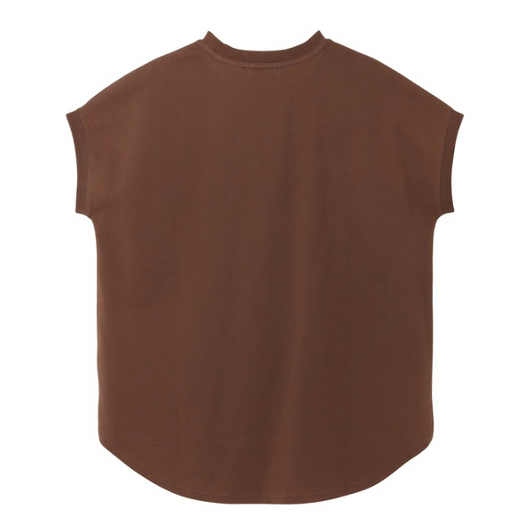 美國棉防汗漬法式袖短T_棕色