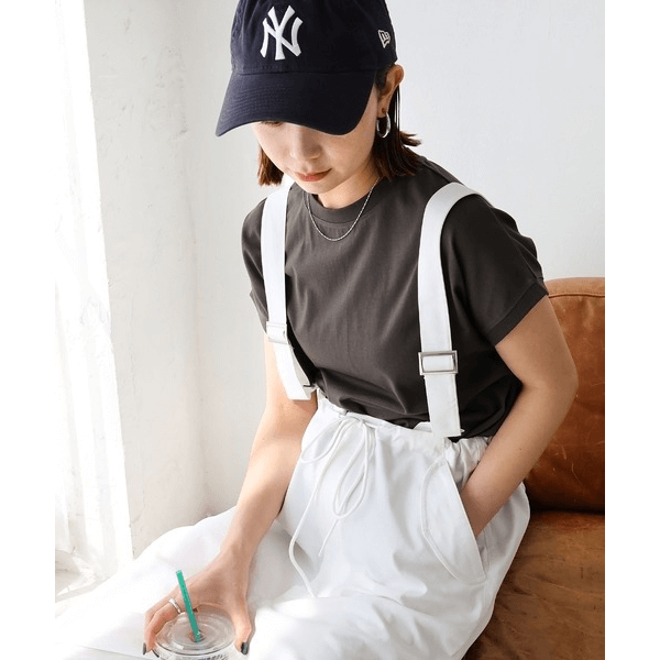 美國棉防汗漬法式袖短T_深灰