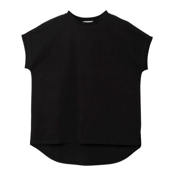 美國棉防汗漬法式袖短T_黑