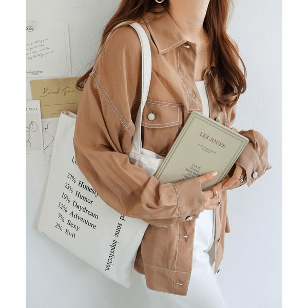 男友風寬鬆牛仔透膚襯衫_褐色