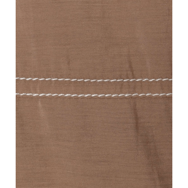 男友風寬鬆牛仔透膚襯衫_褐色