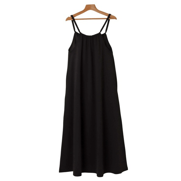 無袖露背連身裙_黑
