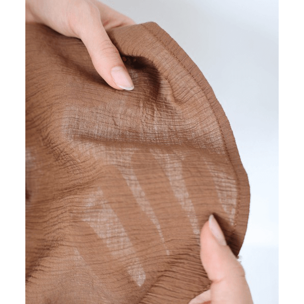層次薄紗無袖襯衫_棕色