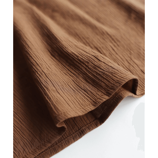 層次薄紗無袖襯衫_棕色