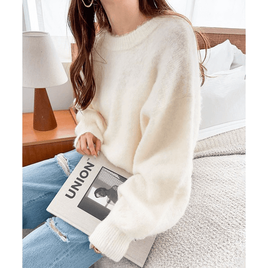 前後可穿2way毛針織開衫_白色